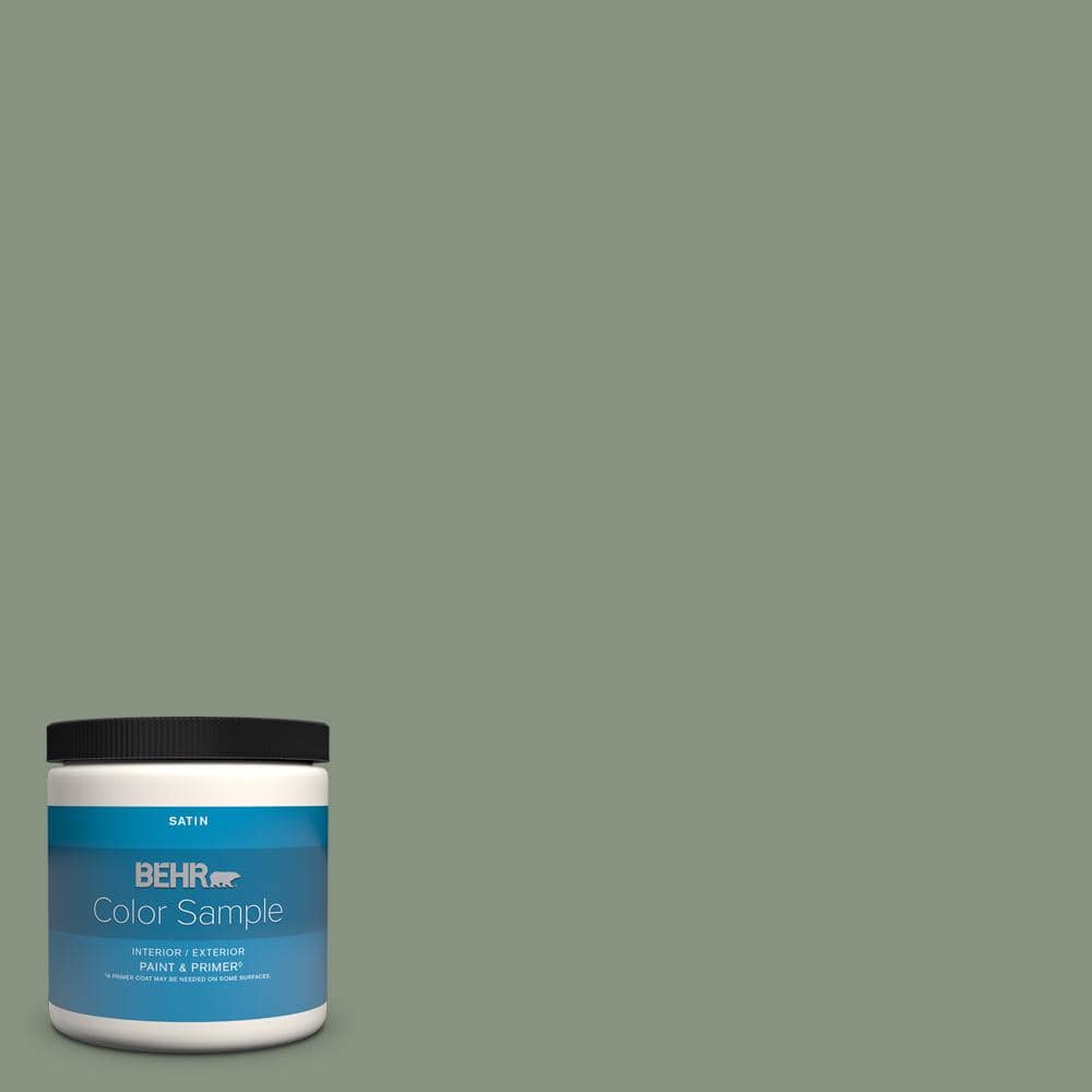 BEHR PREMIUM PLUS 8 oz. QE45 Thistle Satin Enamel Interior/Exterior