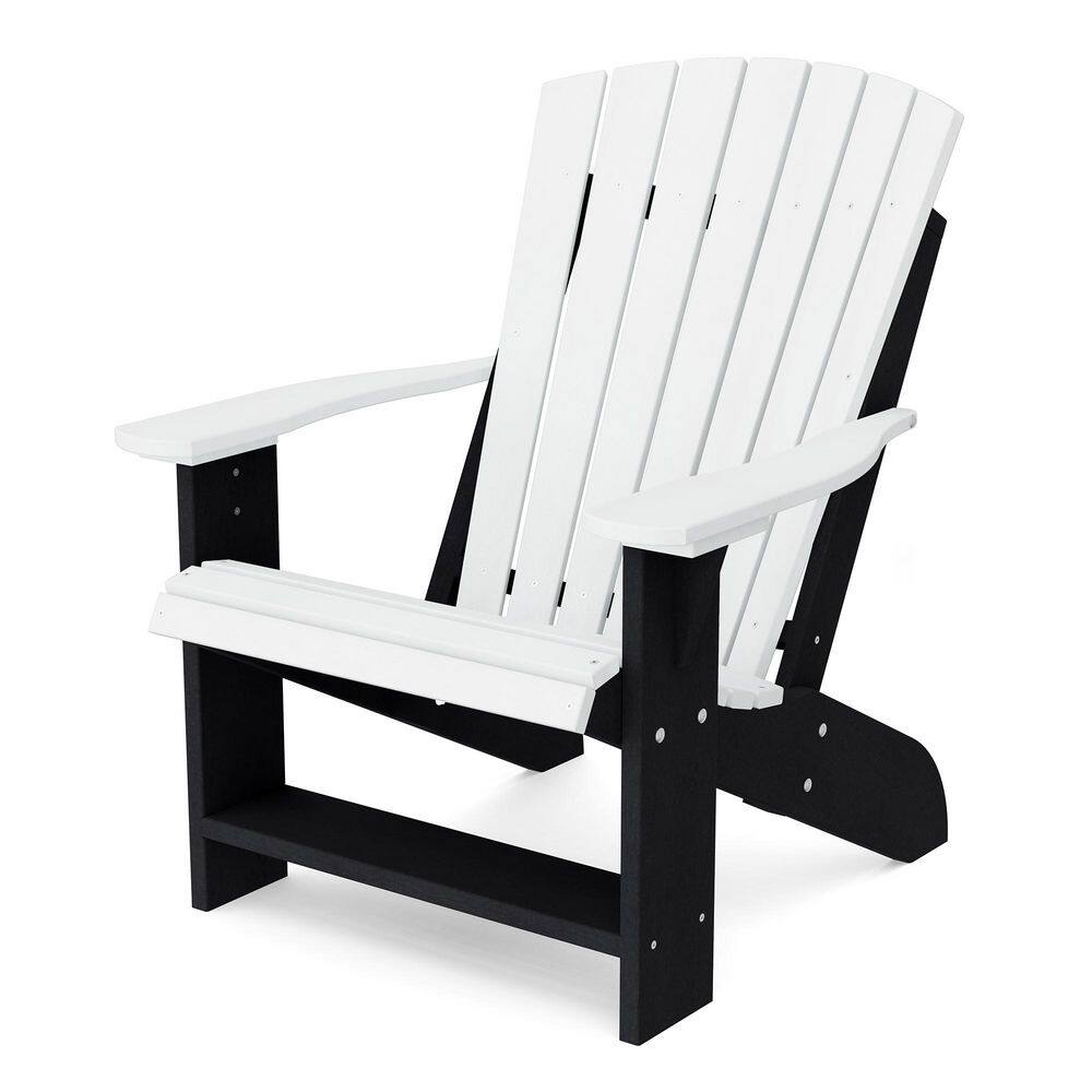 Heritage White and Black Plastic Outdoor Adirondack Chair price history on PriceWatchPro
