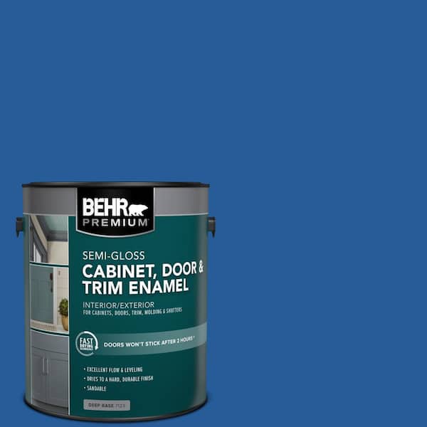 1 gal. #P510-7 Beacon Blue Semi-Gloss Enamel Interior/Exterior Cabinet, Door & Trim Paint