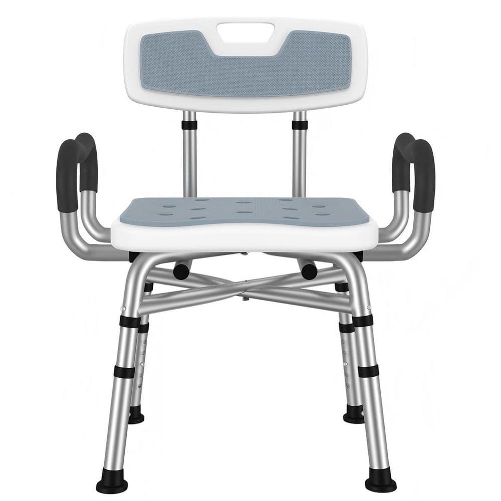 Aluminum Adjustable Shower Chair with Arms and Back, 550lbs Safety Bathtub Seat with Non-Slip Feet in White price history on PriceWatchPro