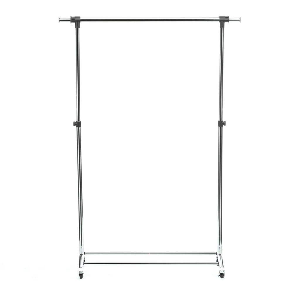 Adjustable Chrome Portable Garment Rack with Casters