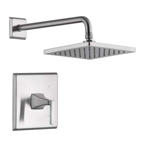 Ultra Faucets Lotto Single Handle 1-Spray Shower Faucet 1.8 GPM with Pressure Balance, Anti Scald in Brushed Nickel (Valve Included)