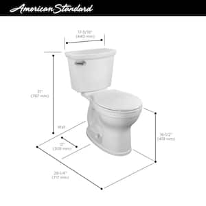 Champion Tall Height 2-Piece High-Efficiency 1.28 GPF Single Flush Round Front Toilet in White, Seat Included (6-Pack)