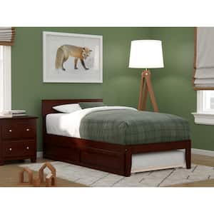 Boston Walnut Twin Bed with Twin Trundle