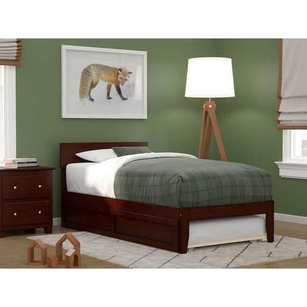 AFI Boston Walnut Twin Bed with Twin Trundle
