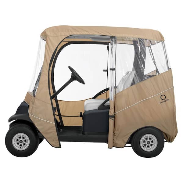 Classic Accessories Fairway Golf Cart Travel Enclosure Khaki Short Roof