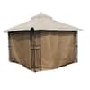 APEX GARDEN Privacy Curtain Set for 10 ft. x 10 ft. Gazebo in TAN ...