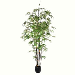 8 ft Artificial Potted Black Japanese Bamboo Tree.