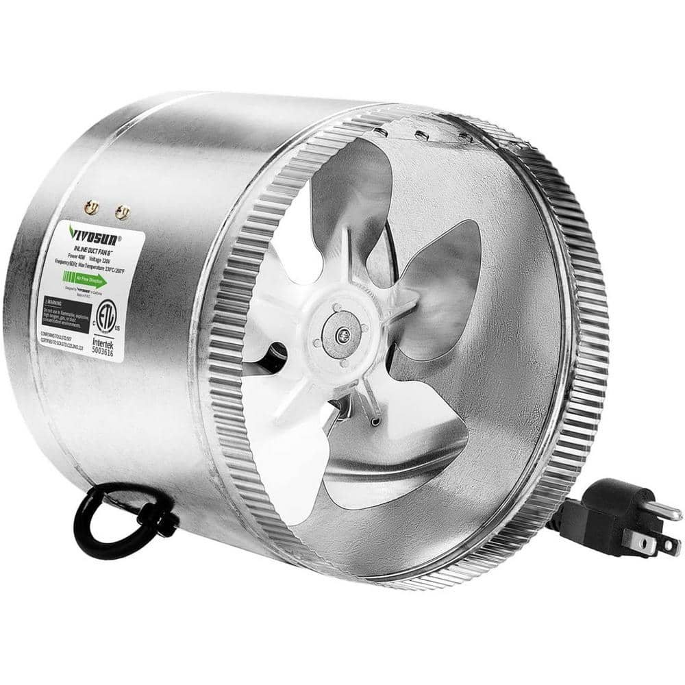 iPower 8 Inch 420 CFM Booster Inline Duct Vent Blower Exhaust & Intake HVAC Fans 