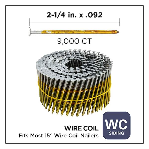 PRO-FIT 2-1/4 in. x 092 in. 13-Gauge 15° Electrogalvanized Smooth