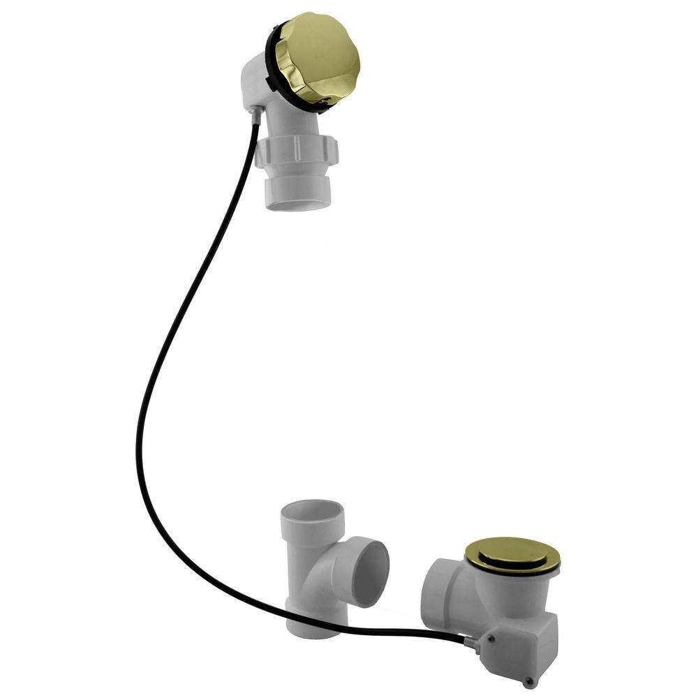 45 in. Cable Drive Bath Drain with Rotary Overflow Cover on a Ball Joint, Pop-Up Stopper - Sch. 40 PVC, Polished Brass price history on PriceWatchPro