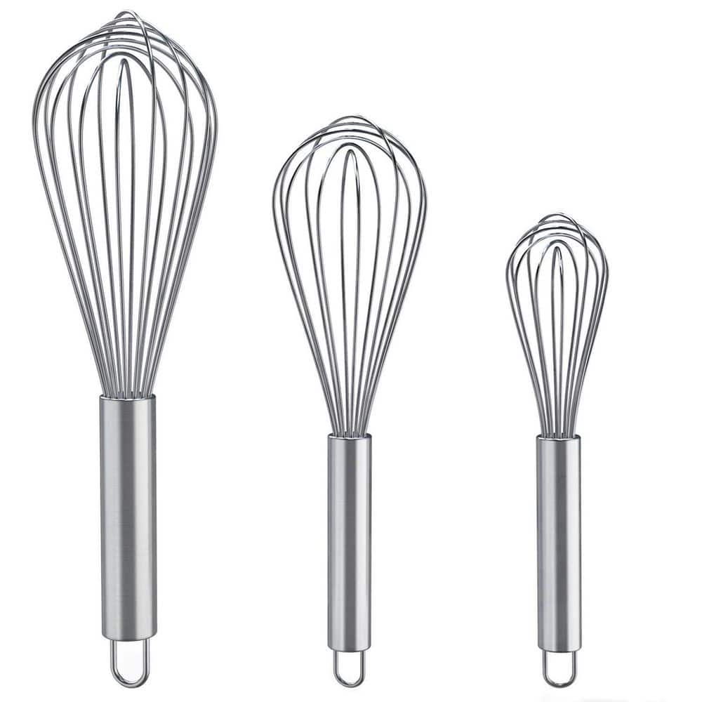 3 Pack Silver Stainless Steel Whisk for Blending, Whisking, Beating and Stirring Enhanced Version Balloon Wire Whisk Set price history on PriceWatchPro