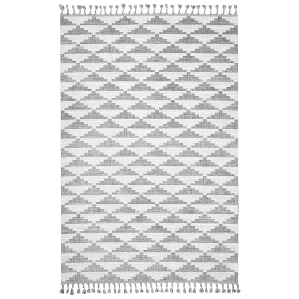 INK+IVY Bramble Grey/White 7 ft. 10 in. x 10 ft. Indoor Area Rug