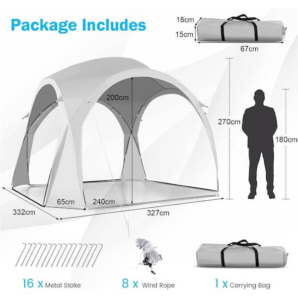ATENGNES 11 ft. x 11 ft. Outdoor Patio Sun Shade Shelter Pop