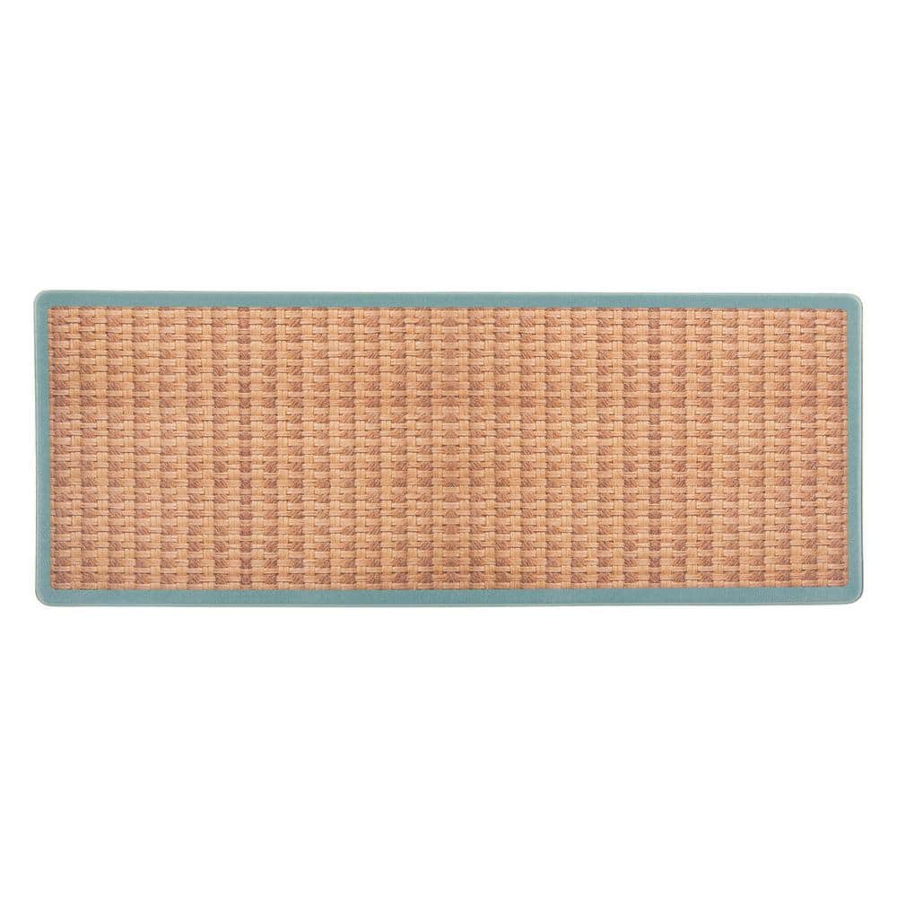 Natural Border Blue and Beige Anti-Fatigue Standing Mat 18"x47"