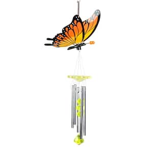WindyWing Butterfly Orange Ombre Plastic Wind Chimes