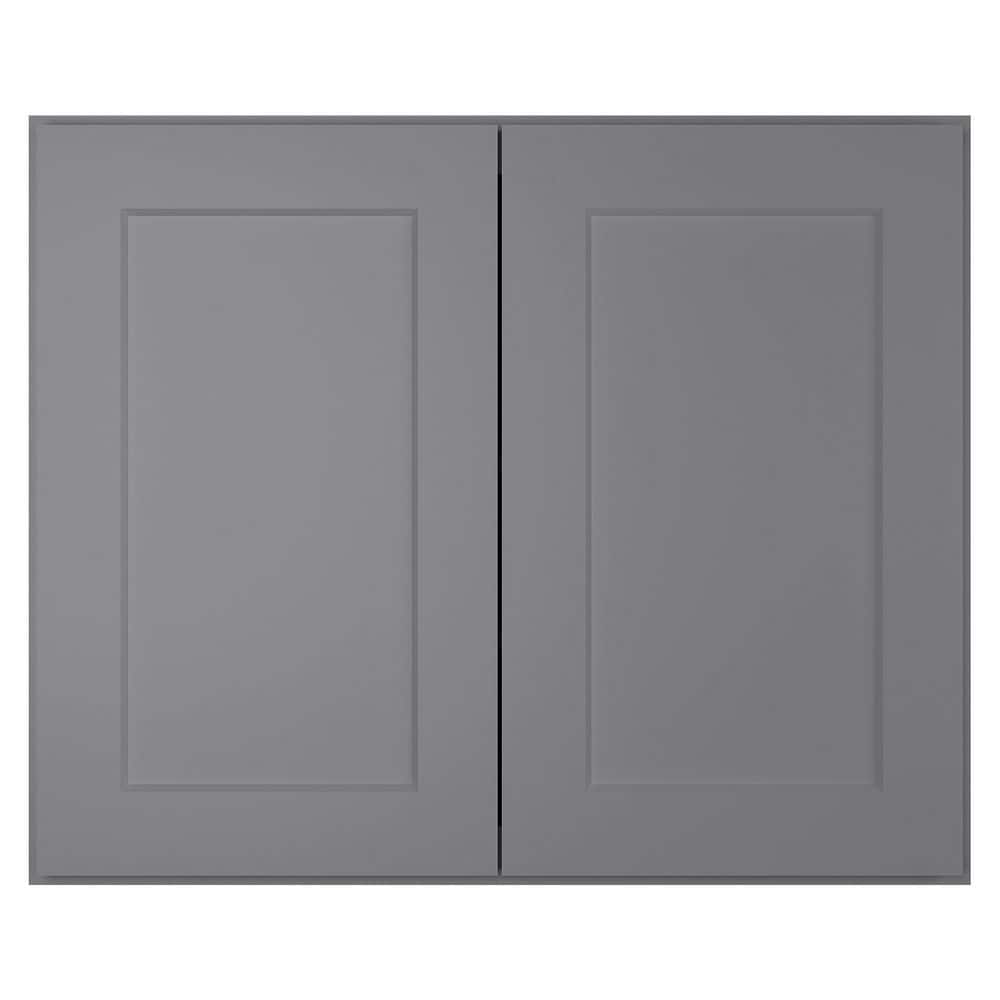 30 in. W x 12 in. D x 24 in. H in Shaker Gray Plywood Ready to Assemble Wall Cabinet 2-Doors 1-Shelf Kitchen Cabinet price history on PriceWatchPro