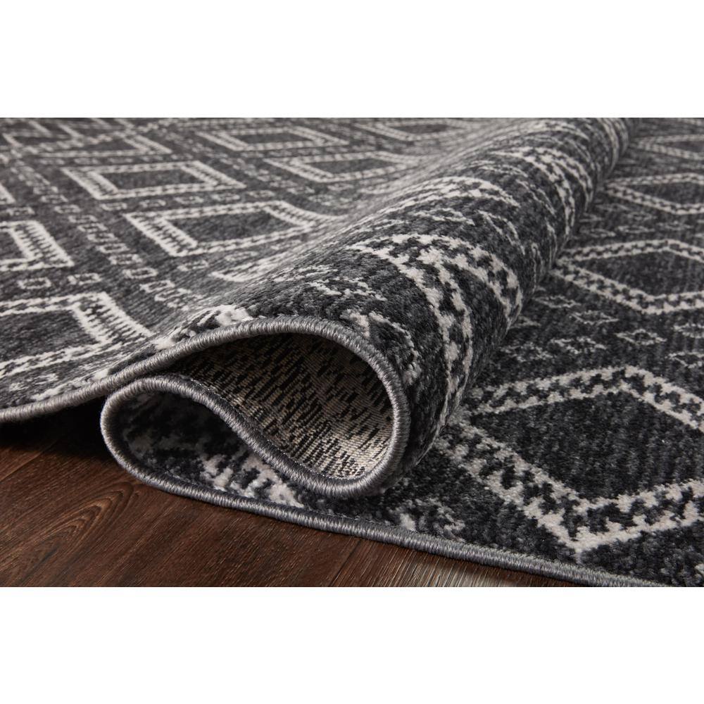 Vance Charcoal and Dove Geometric Synthetic Square Rug Sample