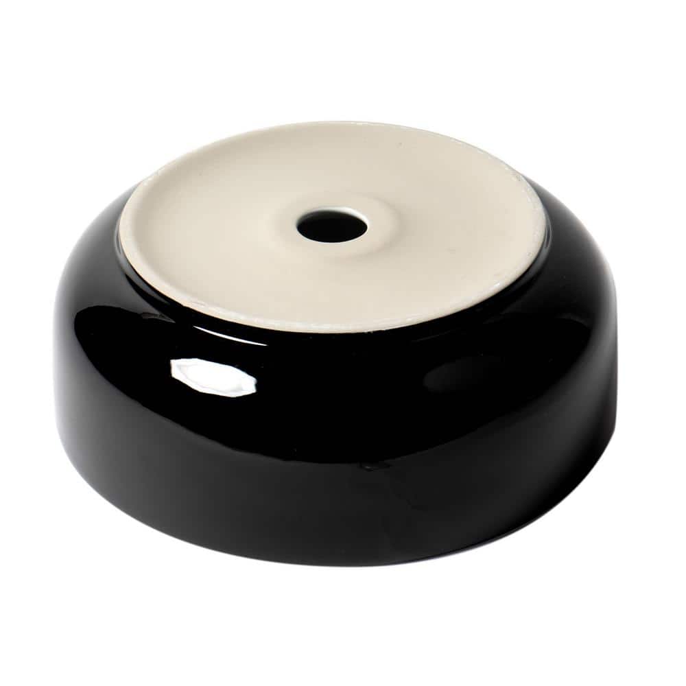 Black Matte Round Ceramic Above Mount Bathroom Sink