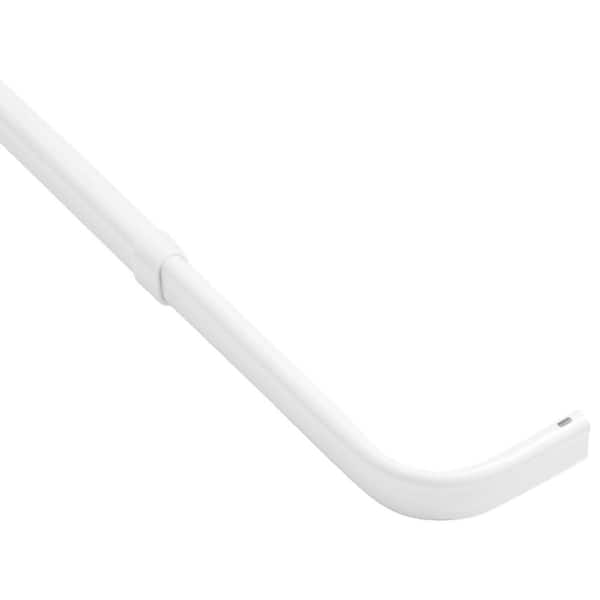 48 in.-84 in. Single Curtain Rod in White