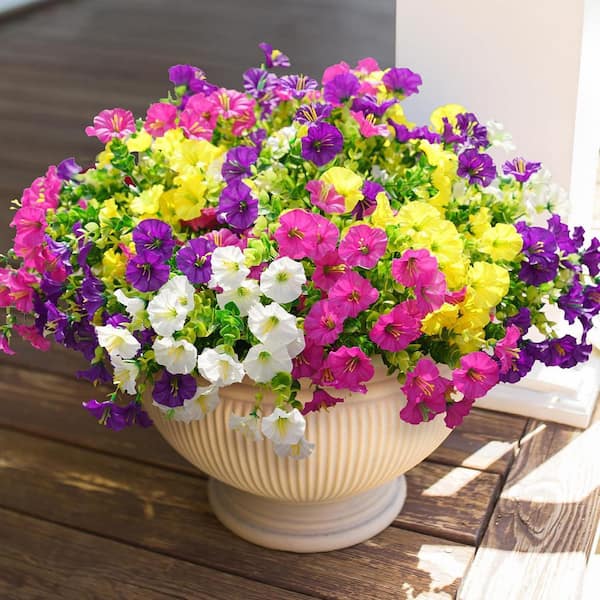 Afoxsos 4 in. Multi-Colored Indoor/Outdoor Artificial Daisies Flower with UV Sun Resistant Look Real (12 Bundles)