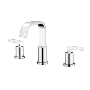 Contemporary 8 in. Widespread 2-Handle Bathroom Faucet in Chrome