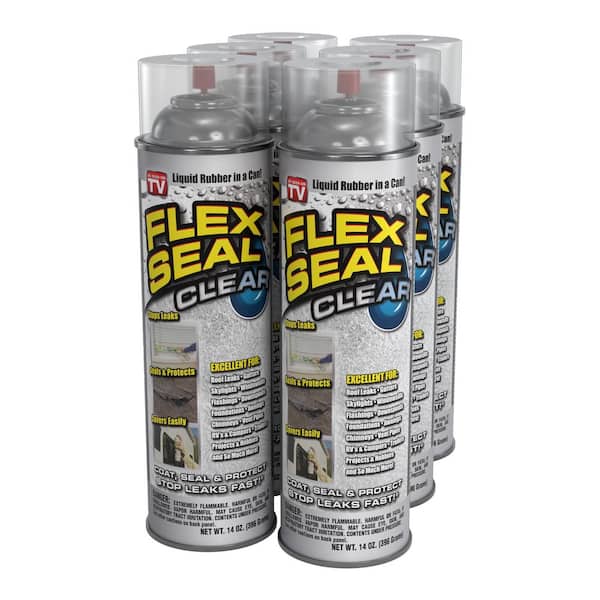 FLEX SEAL FAMILY OF PRODUCTS Flex Seal Clear 14 oz. Aerosol Liquid Rubber Sealant Coating Spray Paint (6-Pack)