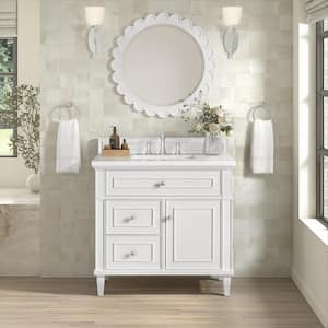 Lorelai 36.0 in. W. x 23.5 in. D x 34.06 in. H Single Bathroom Vanity in Bright White with White Zeus Quartz Top