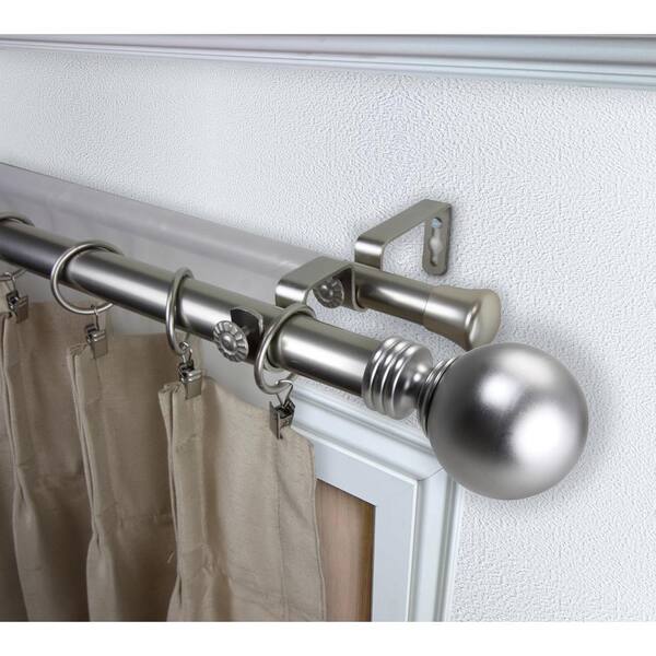 Curtain rod complete offer 16 mm with end caps segment Metal Stainless Steel Look 