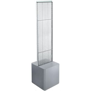 48 in. H x 13.5 in. W 2-Sided Pegboard Floor Display on Silver Studio Base