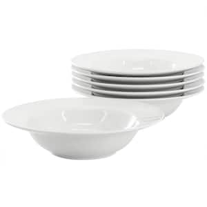 Simply White 6-Piece 13oz. 8.7 in. Porcelain Soup Bowl Set in White