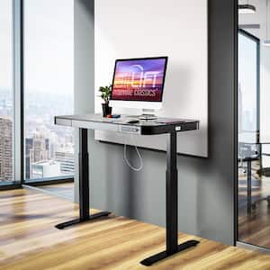 airLIFT 47.5 in. Black Rectangular 1-Drawer Electric Standing Desk with Adjustable Height
