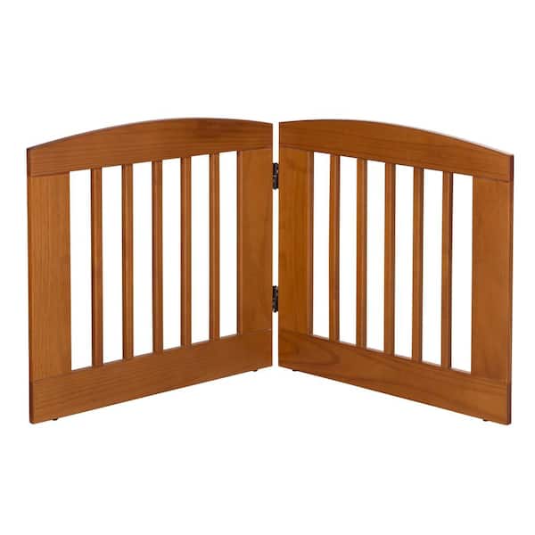 Camaflexi Ruffluv 24 in. H Wood 2-Panel Expansion Chestnut Pet Gate
