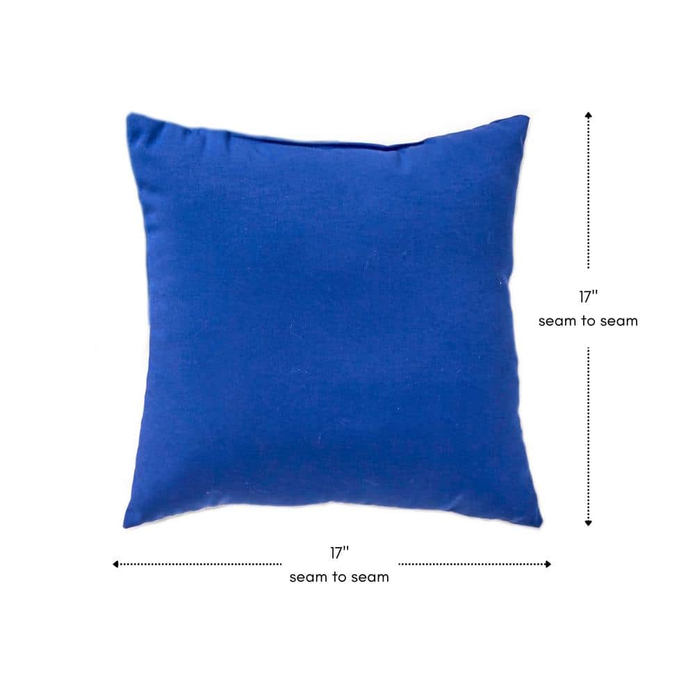 Marine Blue 17" Square Outdoor Accent Pillows, Set of 2