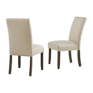 Gwyn Cream Polyester Upholstered Parsons Chair (Set of 2)