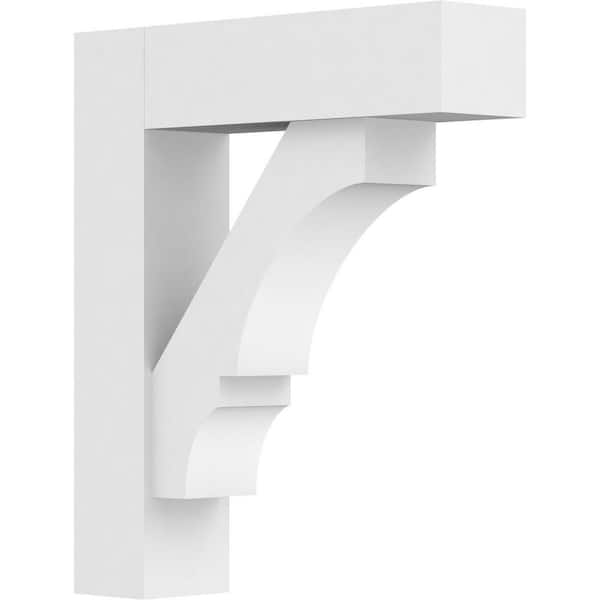 Ekena Millwork Standard Balboa 3 in. W x 14 in. H x 12 in. D Signature Urethane Polyurethane Bracket With Block Ends