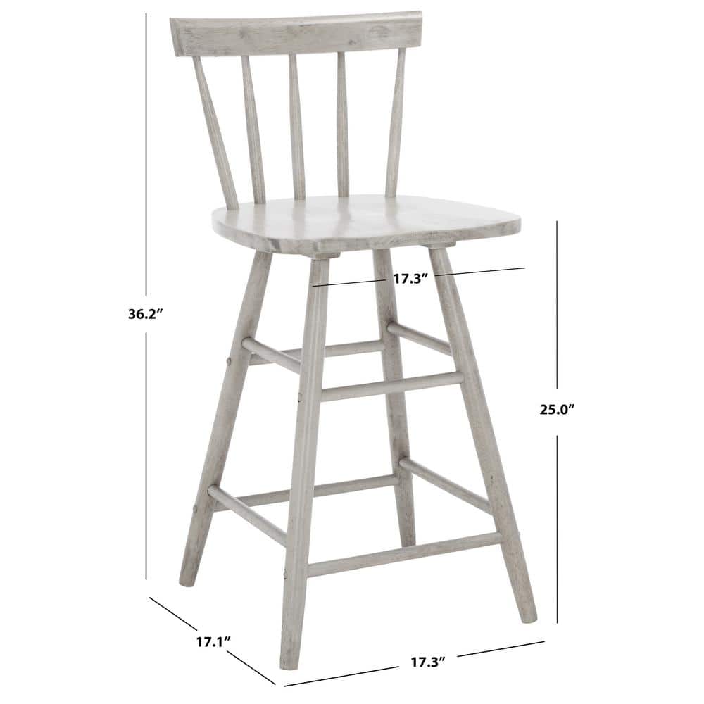 Tally Gray Wood Windsor Counter Stool