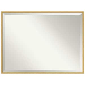 Paige White Gold 41 in. x 31 in. Beveled Modern Rectangle Wood Framed Wall Mirror in White