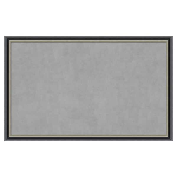 Amanti Art Theo Black Silver 43 in. x 27 in Framed Magnetic Board