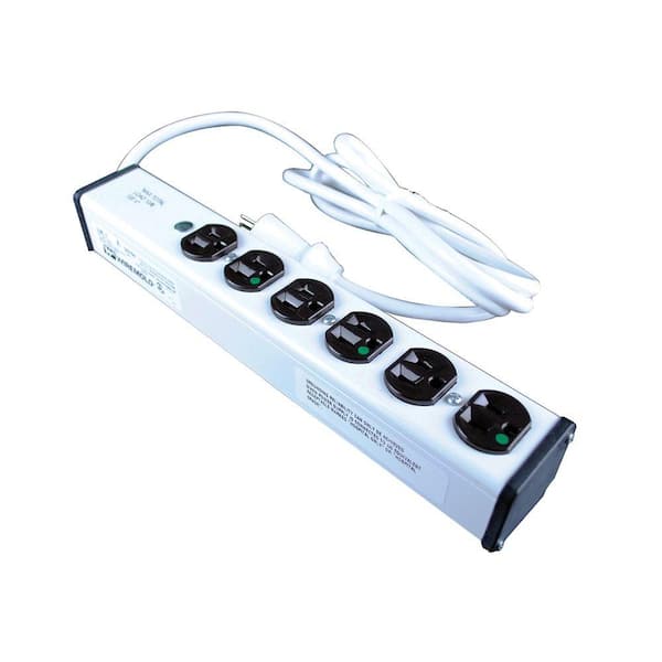 Wiremold 6-Outlet 15 Amp Medical Grade Surge Power Strip with 15 ft. Cord