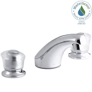 Coralais 8 in. Widespread 2-Handle Low-Arc Bathroom Faucet in Polished Chrome
