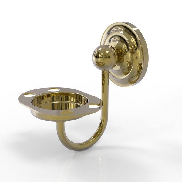 Allied Brass Prestige Que New Tumbler and Toothbrush Holder in Unlacquered Brass