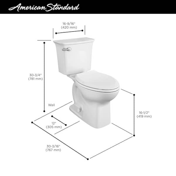 Cadet Ovation Height 2-Piece 1.28 GPF High Efficiency Single Flush Elongated Toilet in White