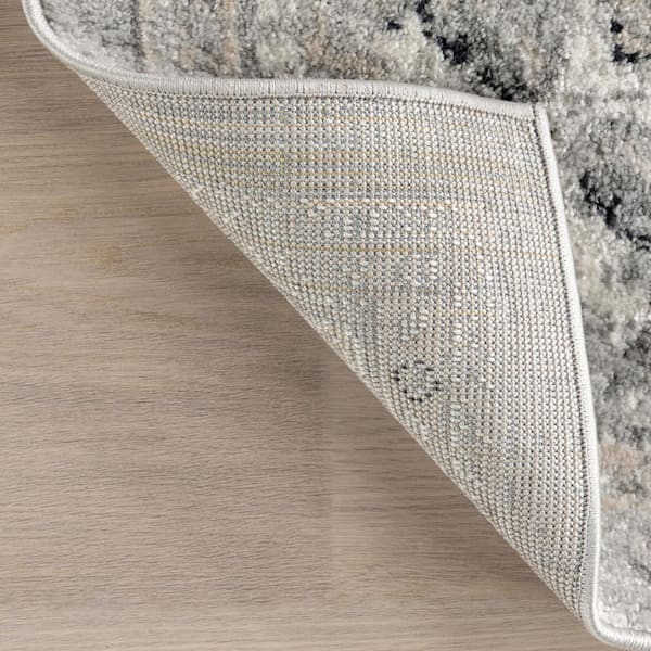nuLOOM Gena Light Grey 8 ft. x 8 ft. Distressed Transitional