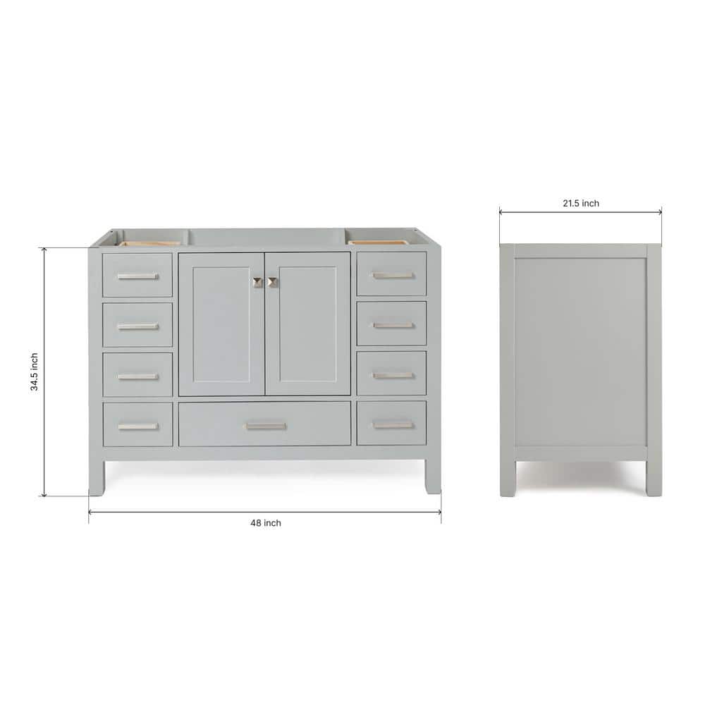 Cambridge 48" Grey Single Freestanding Vanity Cabinet
