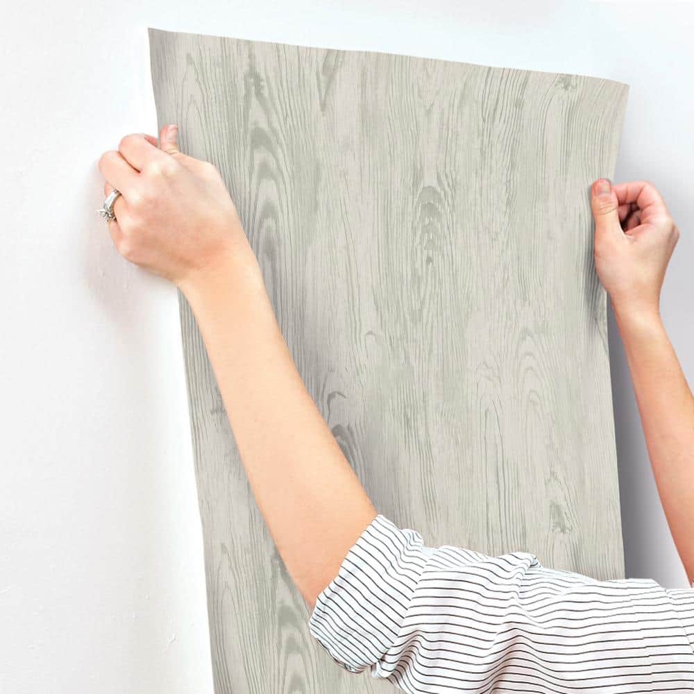 Taupe Rustic Brick Pre-pasted Removable Wallpaper