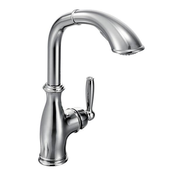 MOEN Brantford Single-Handle Pull-Out Sprayer Kitchen Faucet with Power Clean in Chrome