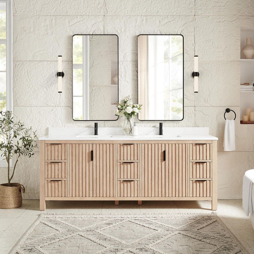 ROSWELL Shenzhen 84 in.W x 22 in.D x 33.9 in.D Double Bath Vanity