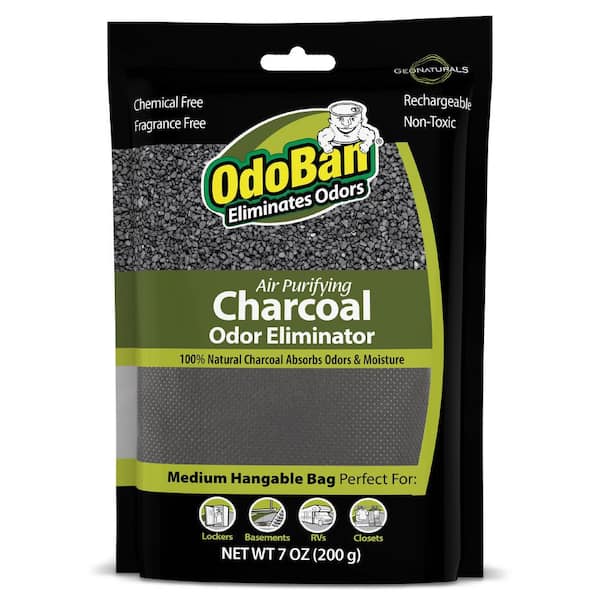 OdoBan 7 oz. Charcoal Odor Eliminator, Air Purifying Natural Non-Toxic Odor Remover & Moisture Absorber Bag for Car & Home