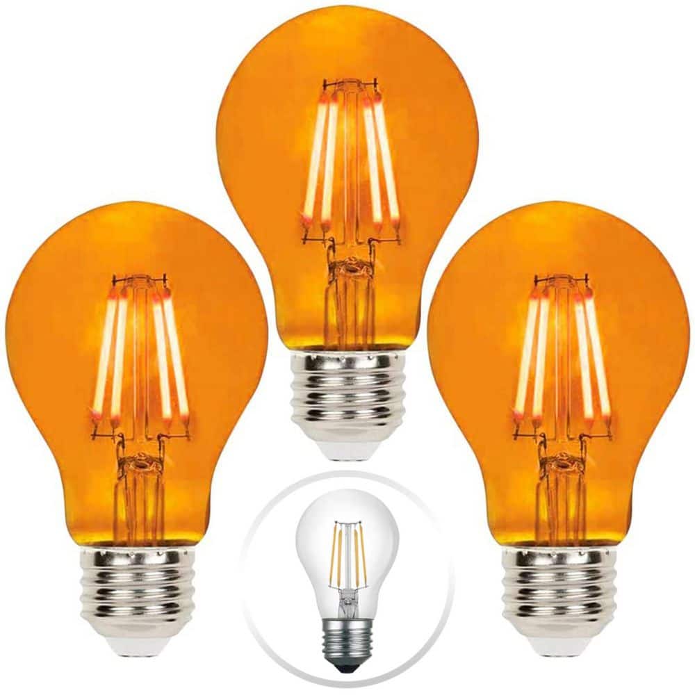 75-Watt Equivalent A19 Decorative Indoor/Outdoor LED Light Bulb in Orange (3-Pack) price history on PriceWatchPro